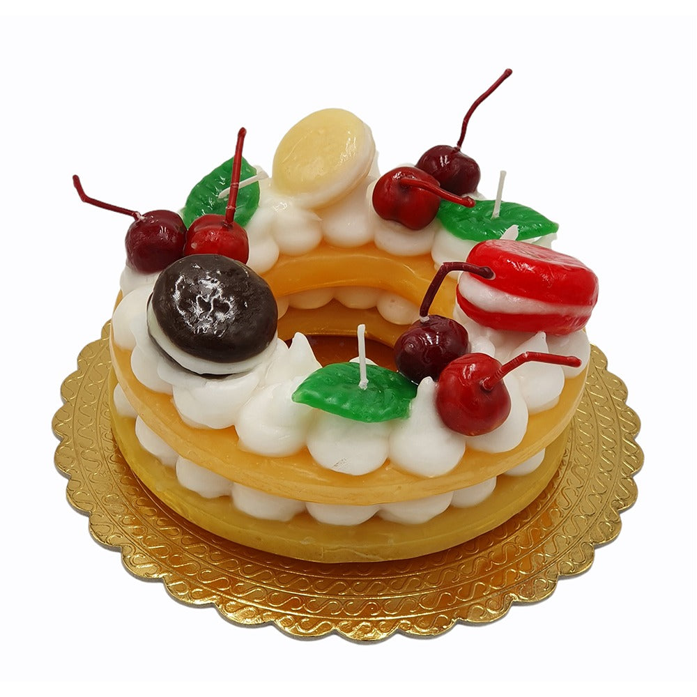 Macaroon Cake Maroon Candle