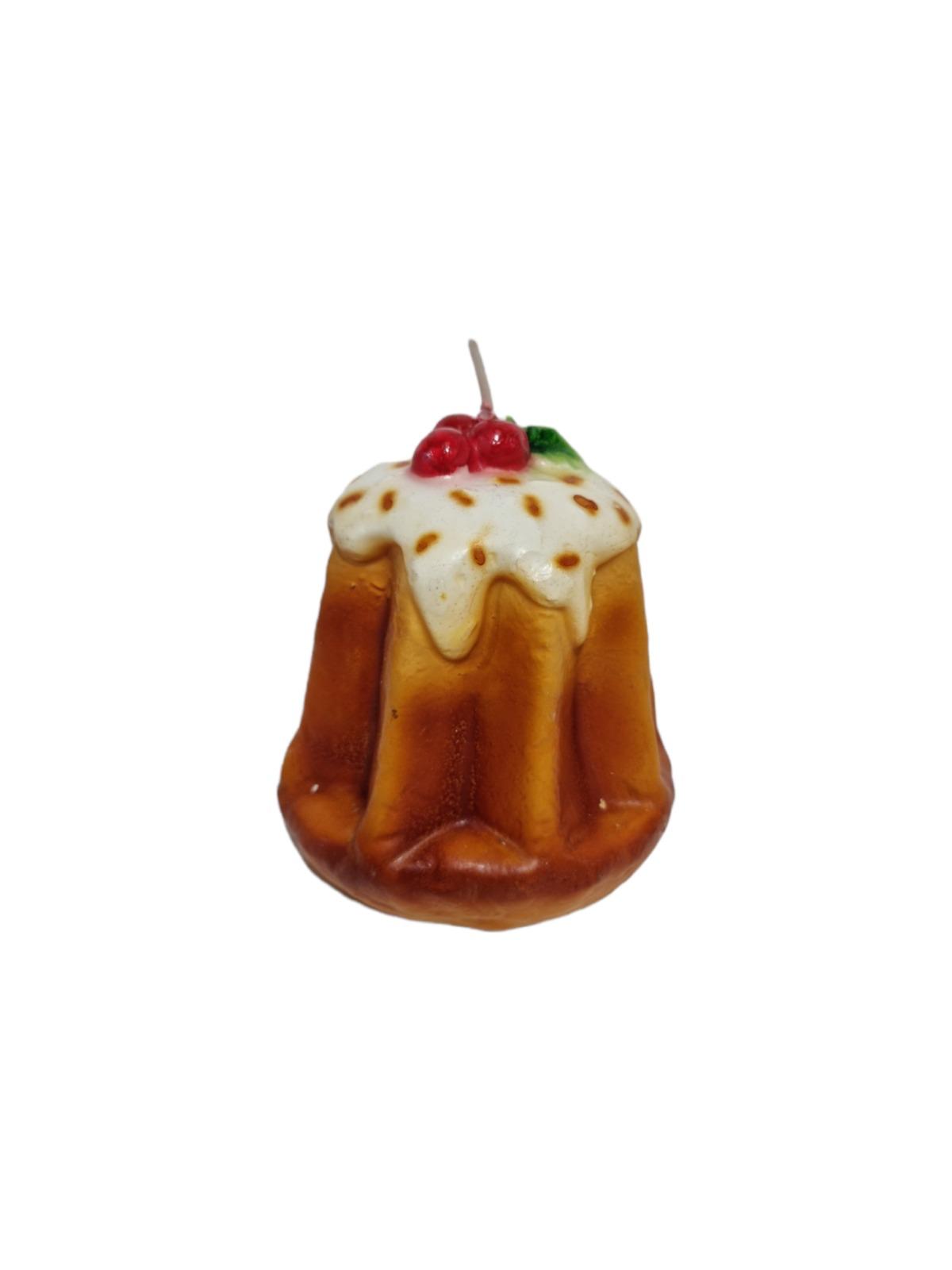 Small Pandoro with Cherry Candle