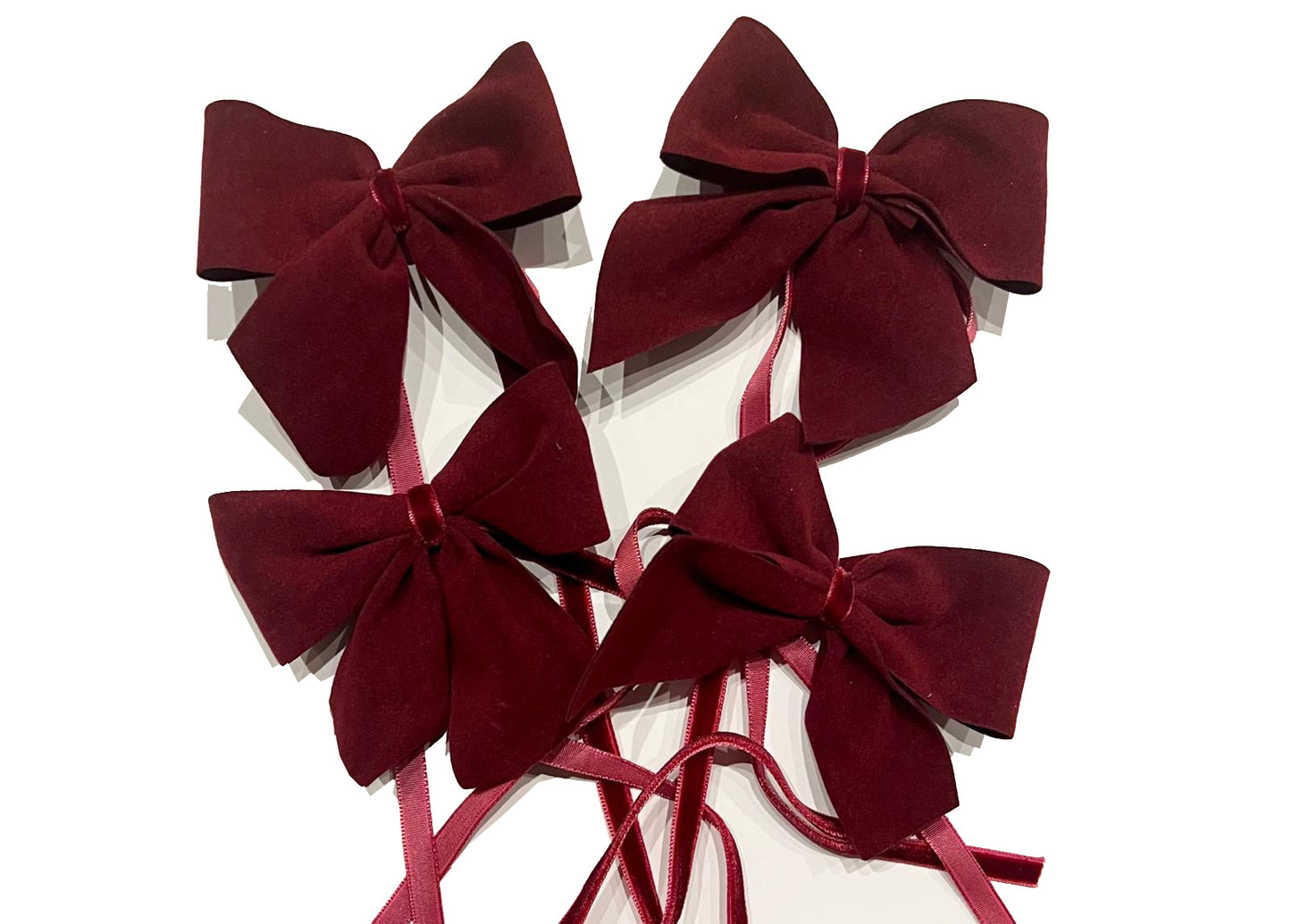 Burgundy Velvet Napkin Ties - Set of 6