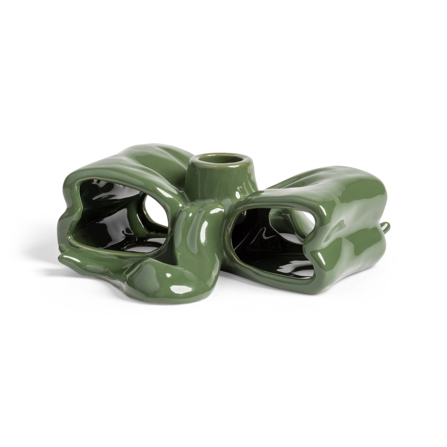 Ribbon Candle Holder - Green