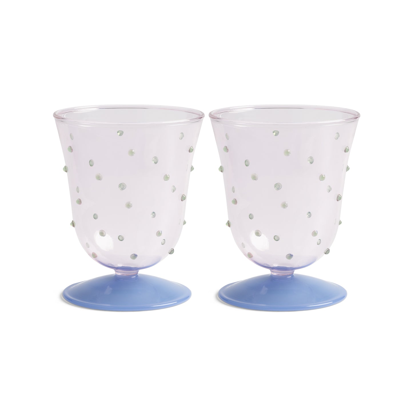 Water Dot Blue Glasses - Set of 2