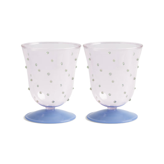 Water Dot Blue Glasses - Set of 2