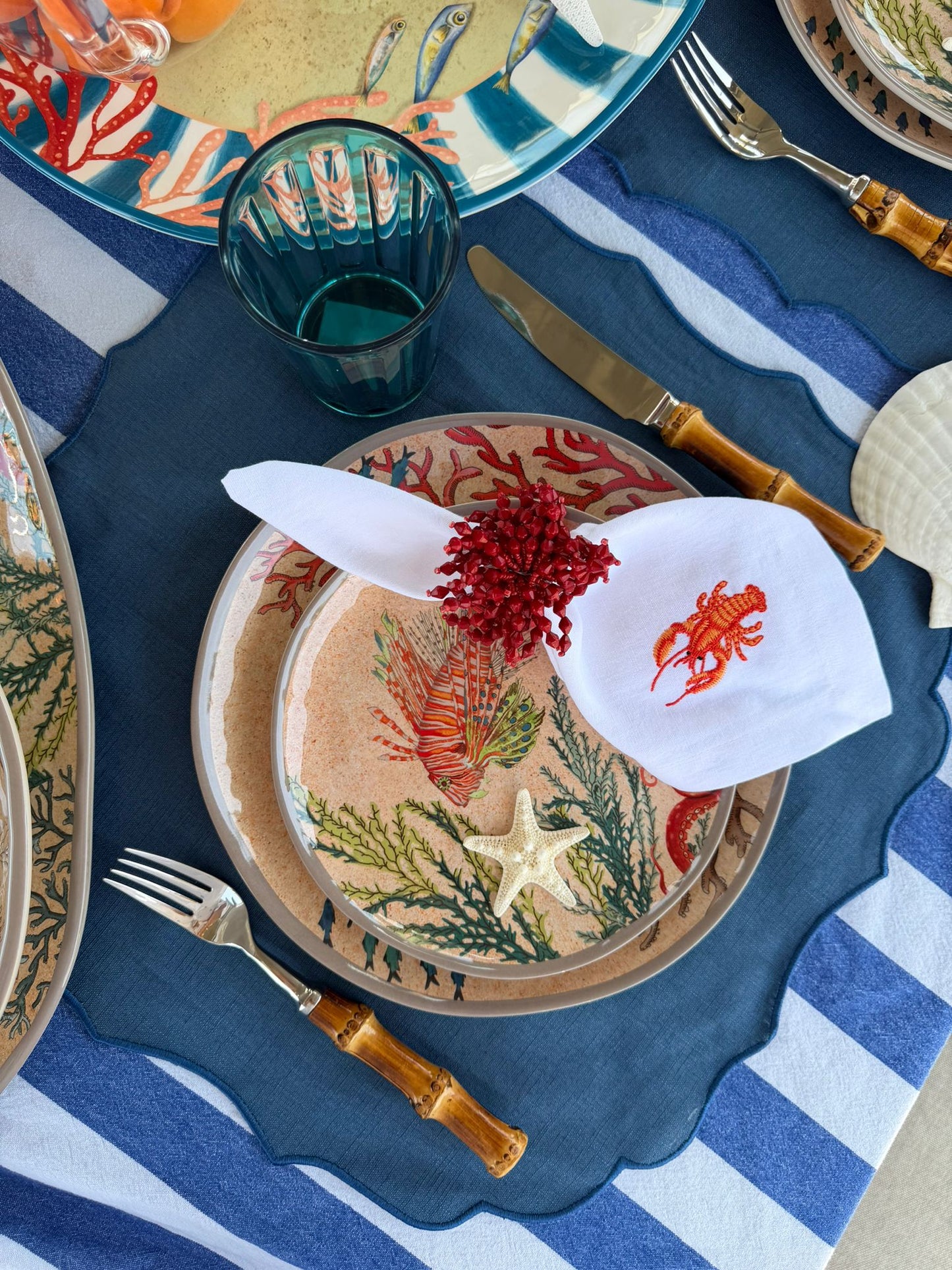 Greta Blue Placemat Anti-stain