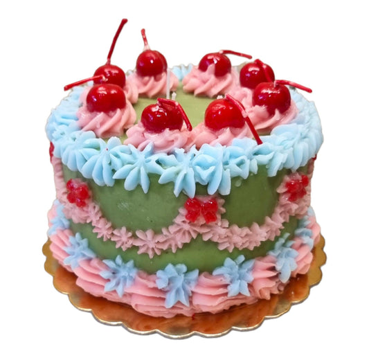 Large Cake with Cherries Candle