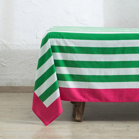 Green Stripe Tablecloth